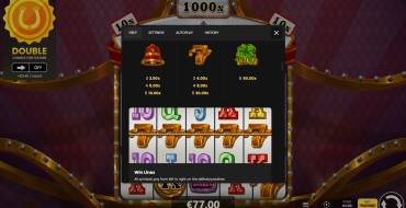 Lucky 1000 Hold & Win: Payout table 2