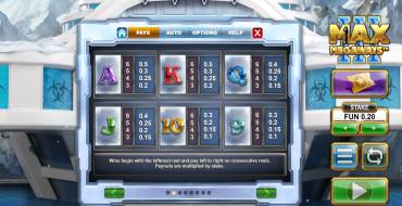 Max Megaways 3: Payout table