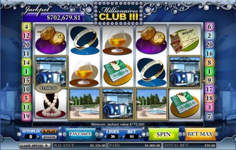 Play Millionaire’s Club III pokie NZ