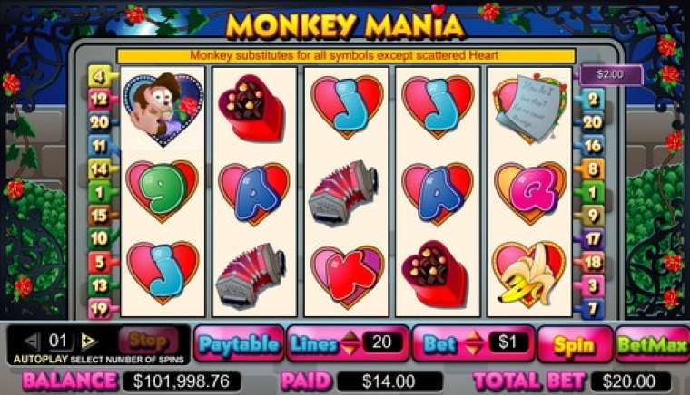 Play Monkey Mania pokie NZ