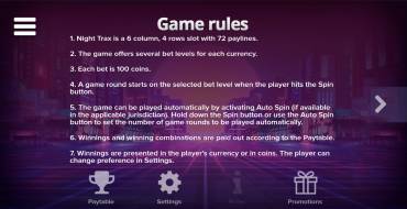 Night Trax: Rules