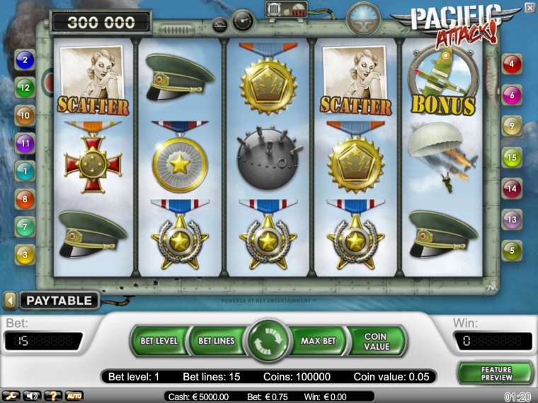 Play Pacific Attack pokie NZ
