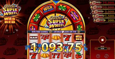 Quick Hit Super Wheel Wild Red: Winnings