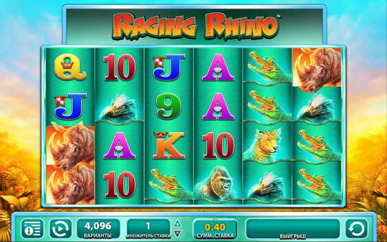 Play Raging Rhino pokie NZ
