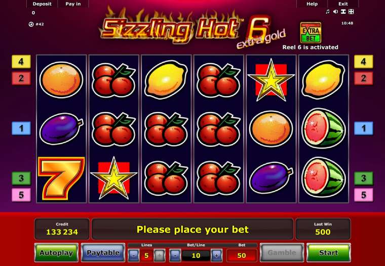 Play Sizzling Hot 6 Extra Gold pokie NZ