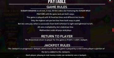Sugar Paradise: Rules