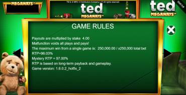 Ted Megaways: Rules