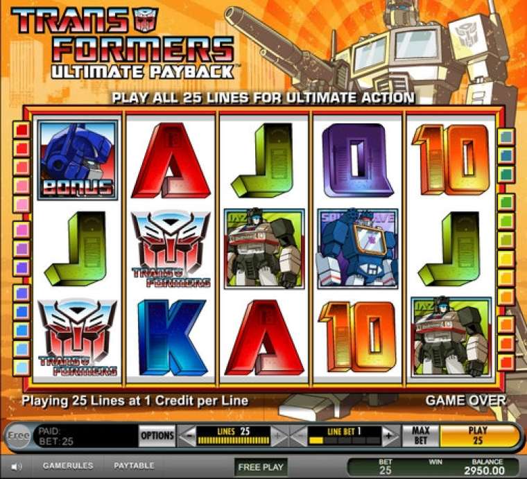 Play Transformers: Ultimate Payback pokie NZ