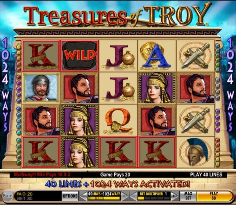 Play Treasures of Troy pokie NZ