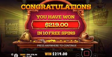 Wild West Gold Blazing Bounty: Winnings