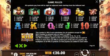 Wild West Gold: Payout table