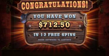 Wild West Gold: Winnings