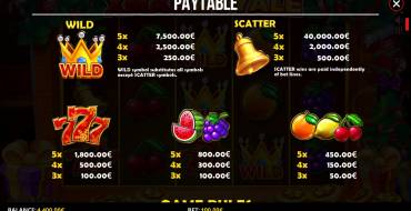 XMAS Royale: Payout table