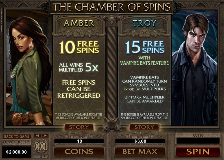 immortal romance is a slot game with free spins