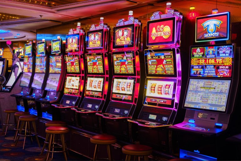 slot machines in the casino hall