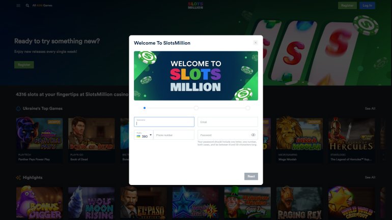 pokies million casino register